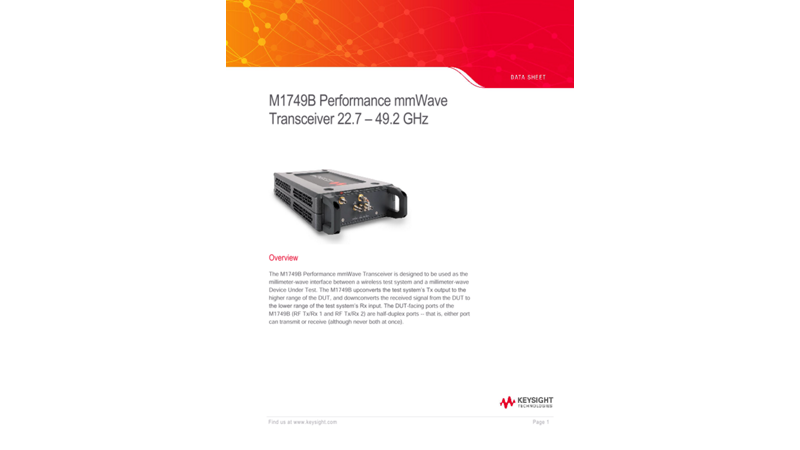 M1749B Performance mmWave Transceiver 22.7 – 49.2 GHz